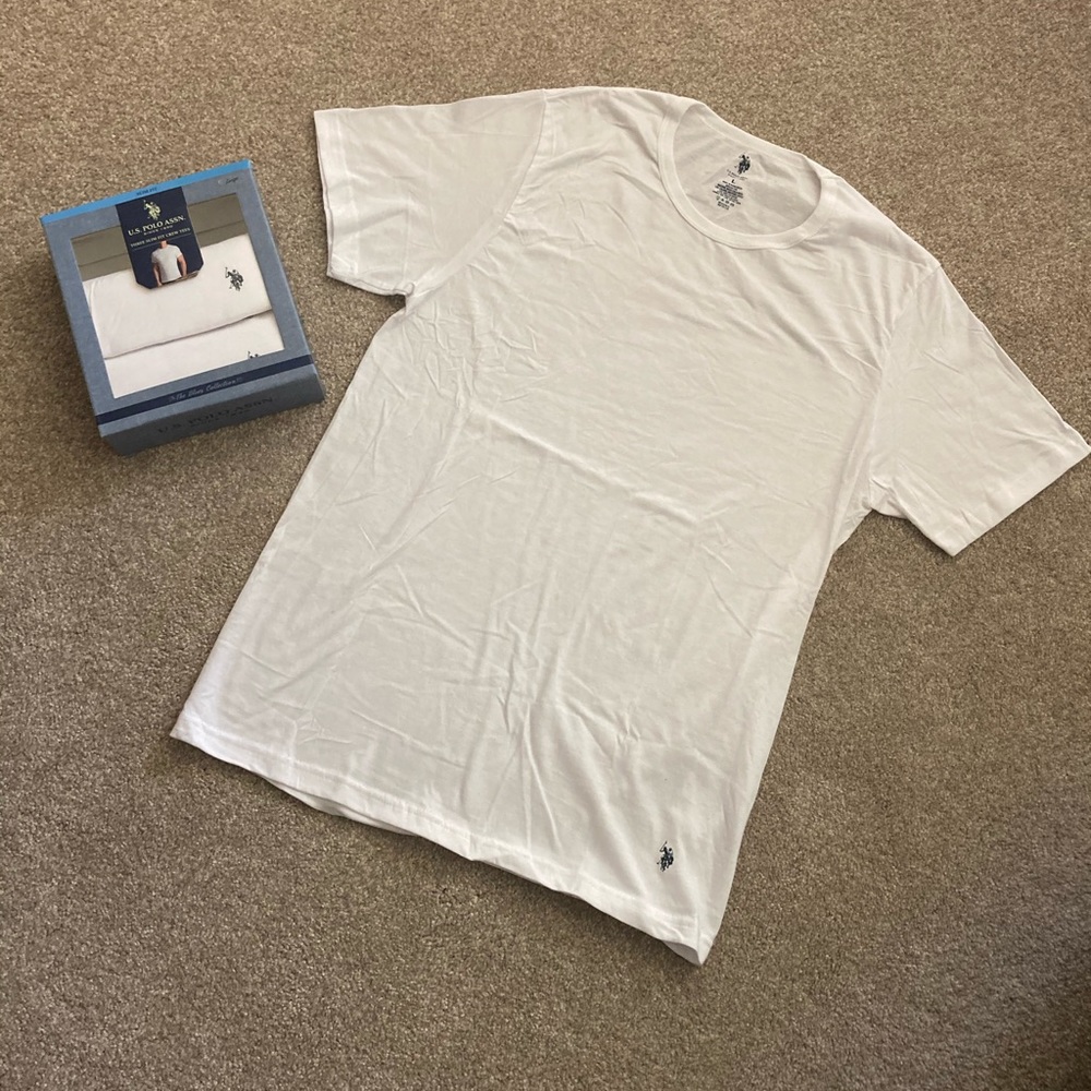 U.S. Polo Assn. Slim Fit White T shirts Large mens